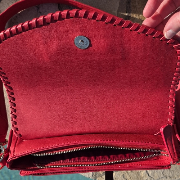 Valentino By Mario Valentino Red Crossbody Bag With Braided Trim - Picture 13 of 15